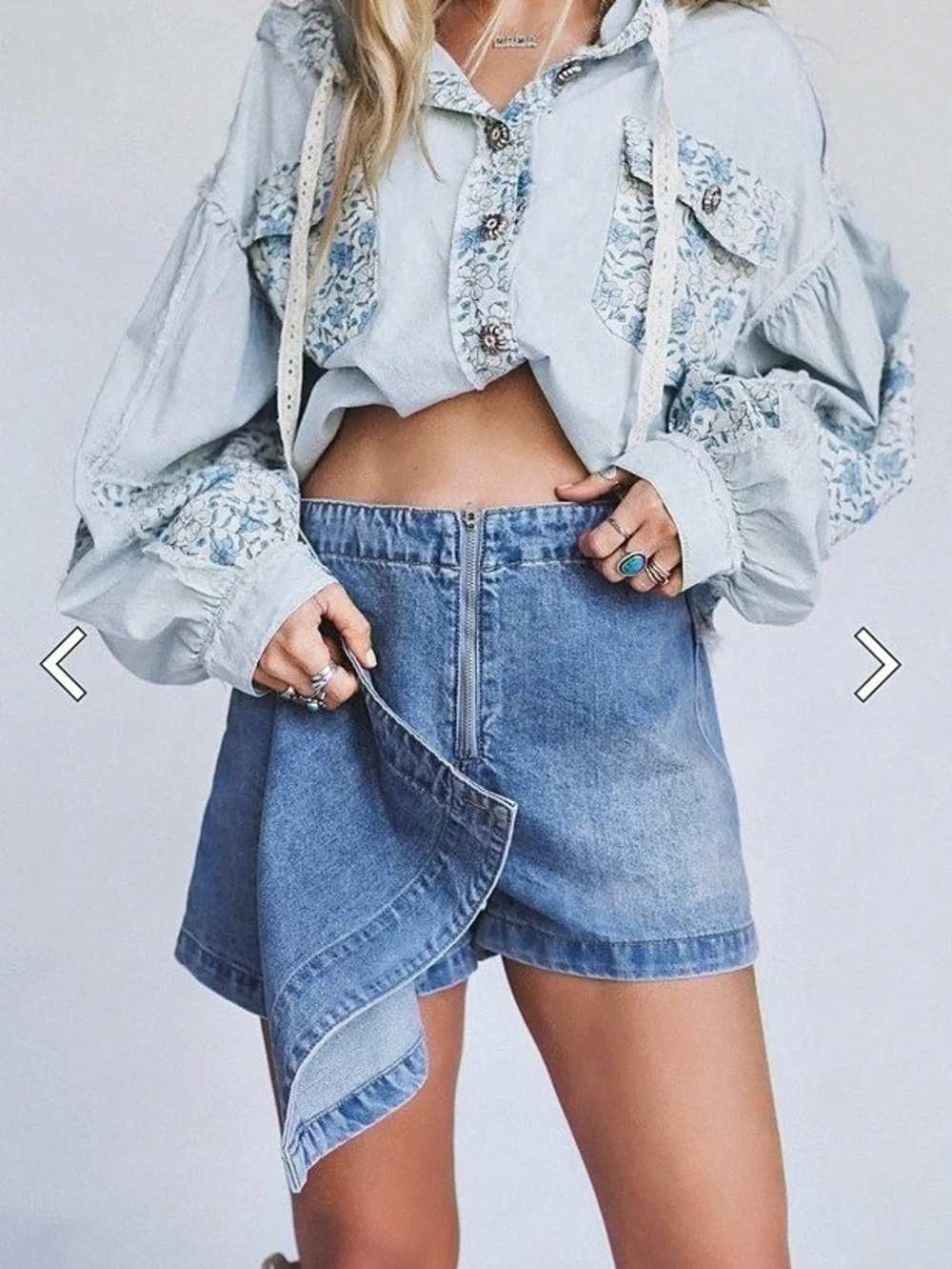 Women's Blue Denim Mini Skirt